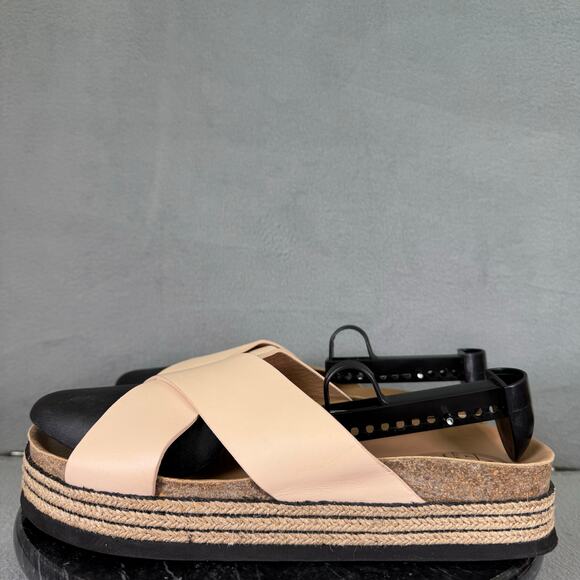 Aquatalia Ariana Sandals Leather CrossoverPlatform Women’s Size 11 US